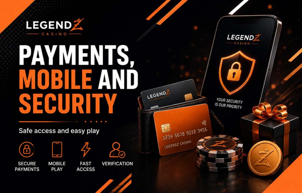 Legendz Casino payments mobile play and security